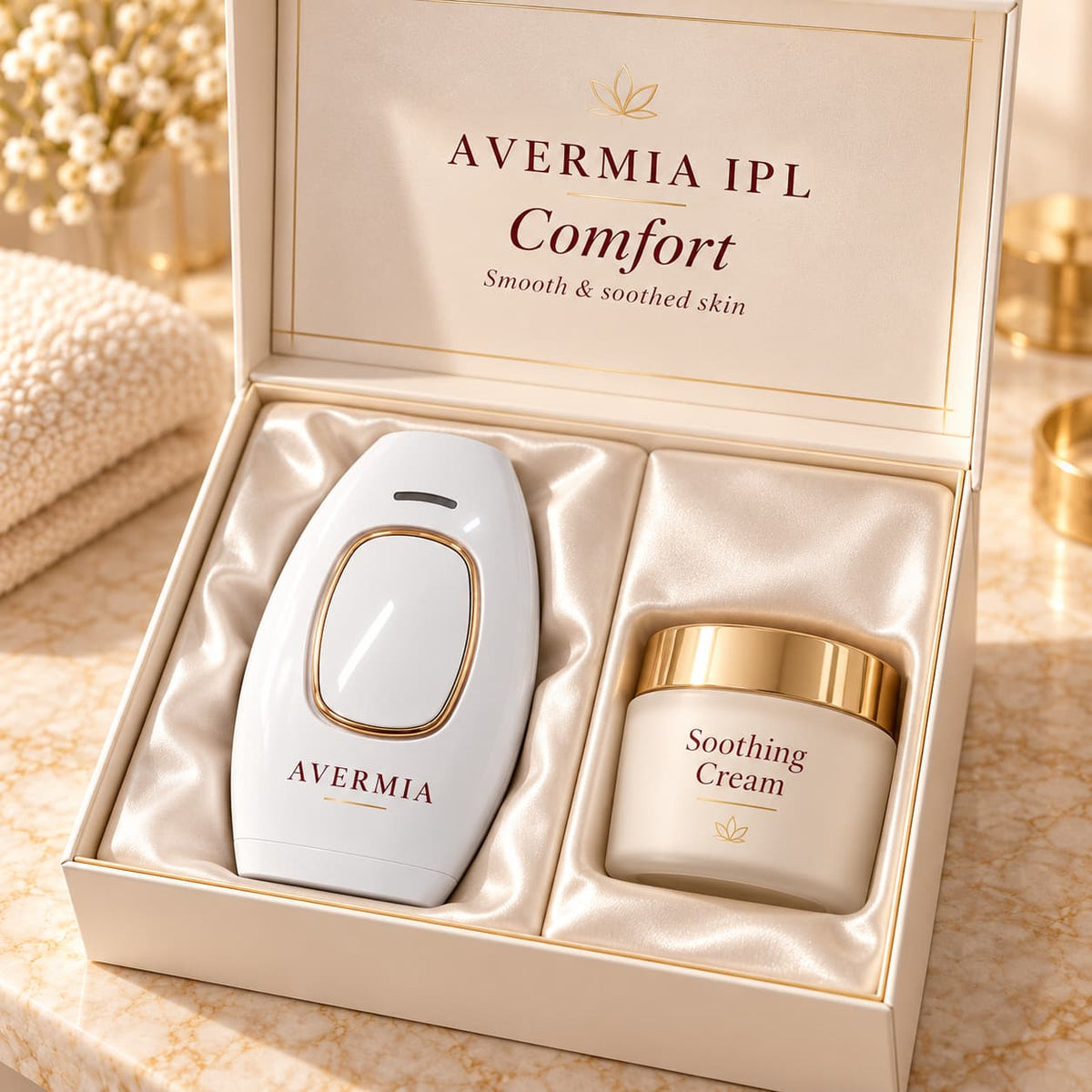 AVERMIA IPL Comfort — présentation illustrative du coffret